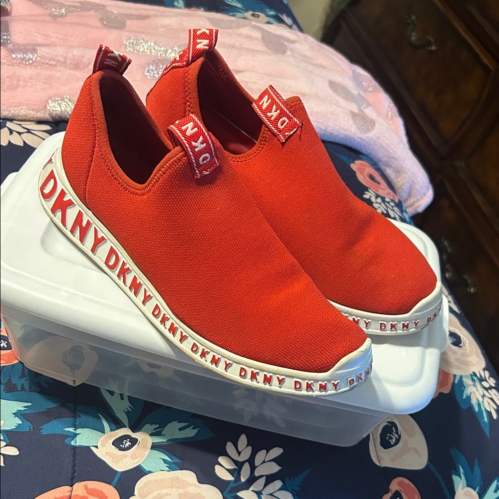 DKNY Red Athletic Shoes